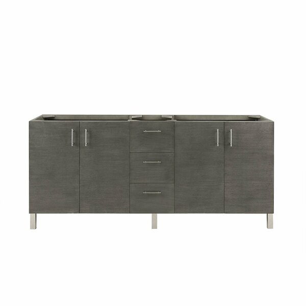 James Martin Vanities Metropolitan 72in Double Vanity Cabinet, Silver Oak 850-V72-SOK